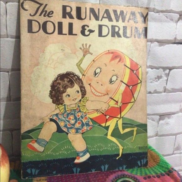 ANTIQUE The Runaway Doll & Drum By Bert Delevy Antique First Edition 1920's - Picture 2 of 10